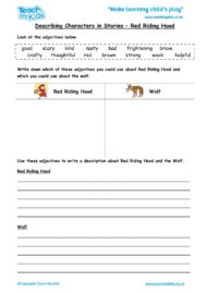 Worksheets for kids - describing-characters-in-a-story-red-riding-hood